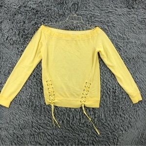 Maurices Shirt Womens Small Off Shoulder Long Sleeve Light Sweatshirt Tie